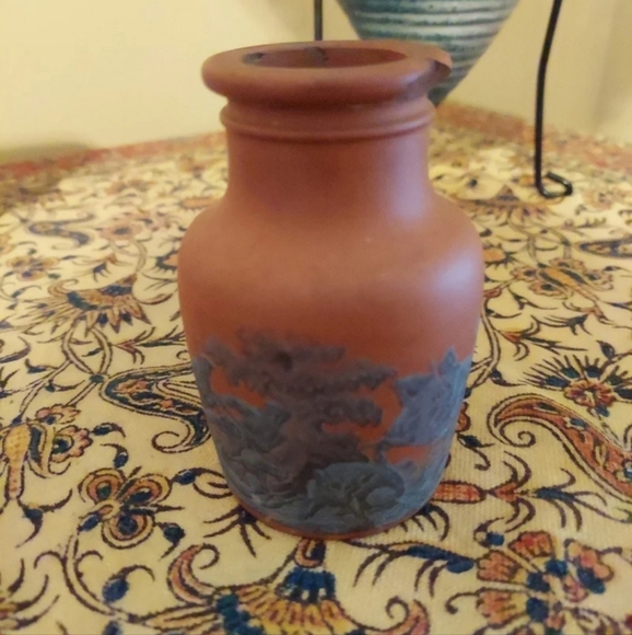 ANTIQUE MUSTARD CROCK JAR  SAVAGE HUNT SCENE - Picture 4 of 6